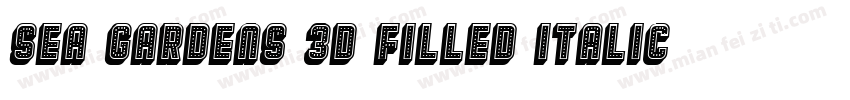 Sea Gardens 3D Filled Italic 语言英文字体转换